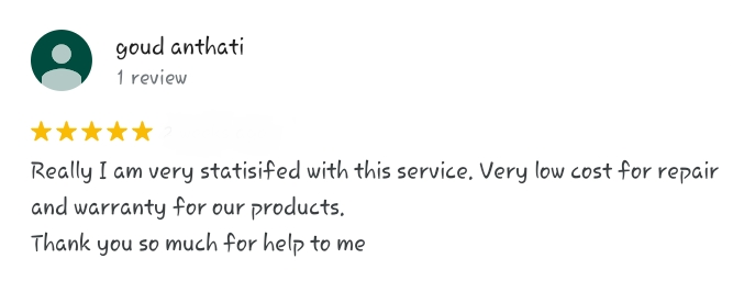 customer review 1 on google about our dell services in koramangala
